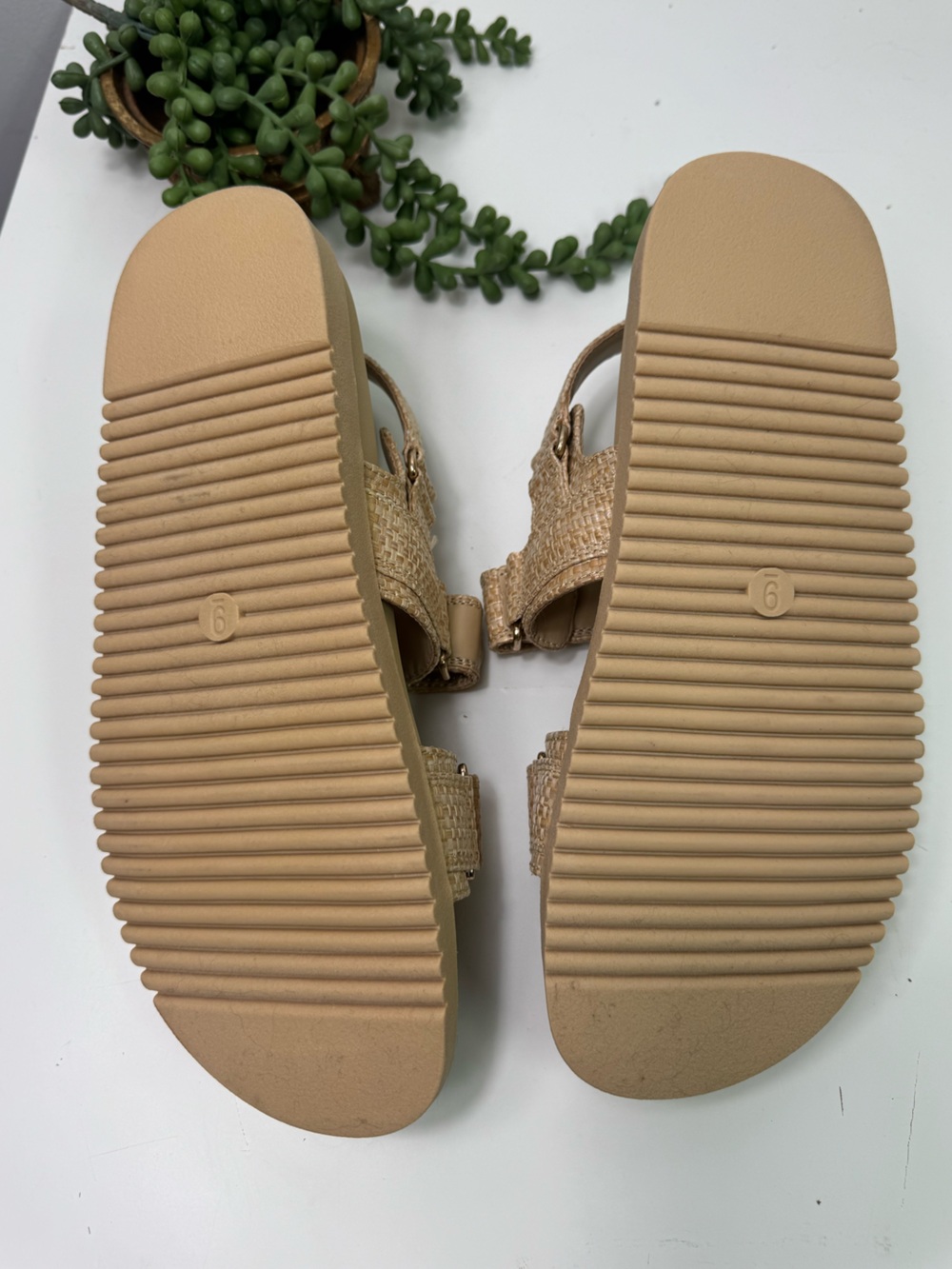 A New Day Target Jonie Raffia Footbed Velcro Ankle Strap Sandals Women's Size 9 - Picture 5 of 6